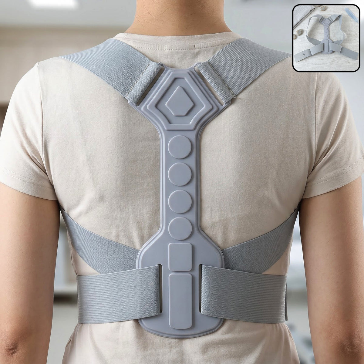 Adjustable posture corrector belt for upper back and shoulder support 